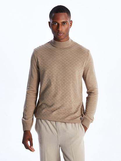 Half Turtleneck Long Sleeve Men's Knitwear Sweater