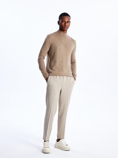 Half Turtleneck Long Sleeve Men's Knitwear Sweater