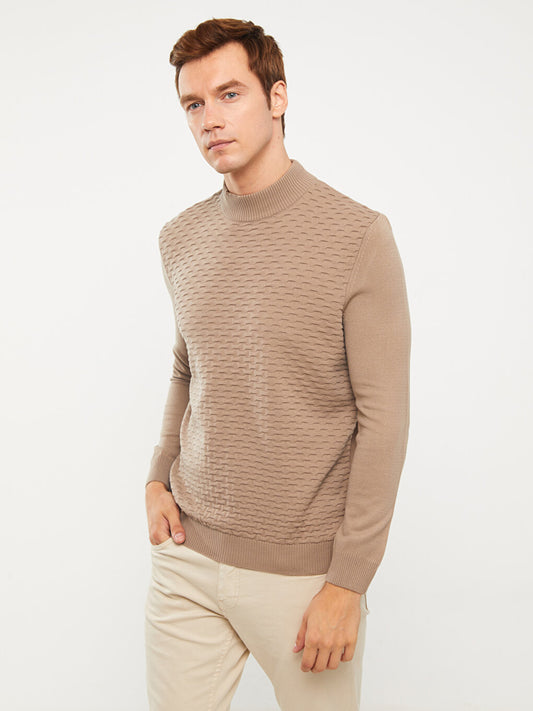 Half Turtleneck Long Sleeve Men's Knitwear Sweater