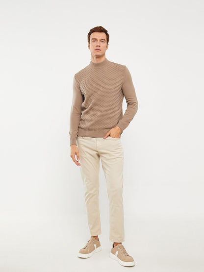 Half Turtleneck Long Sleeve Men's Knitwear Sweater