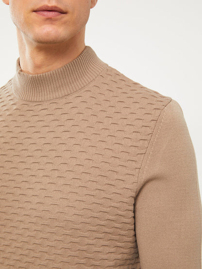 Half Turtleneck Long Sleeve Men's Knitwear Sweater