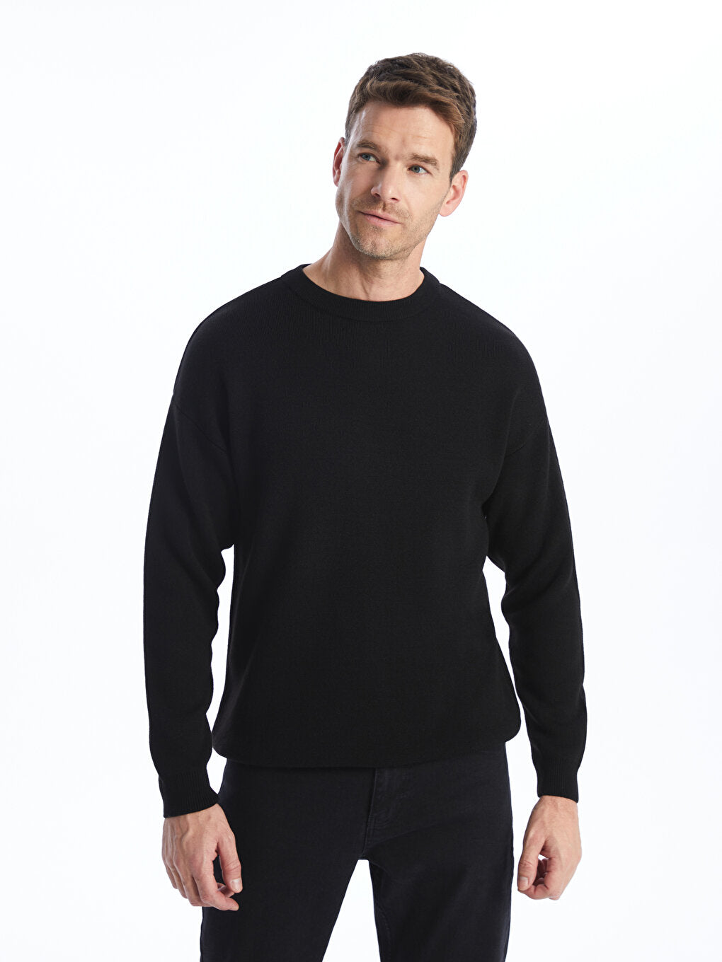 Crew Neck Long Sleeve Men's Knitwear Sweater