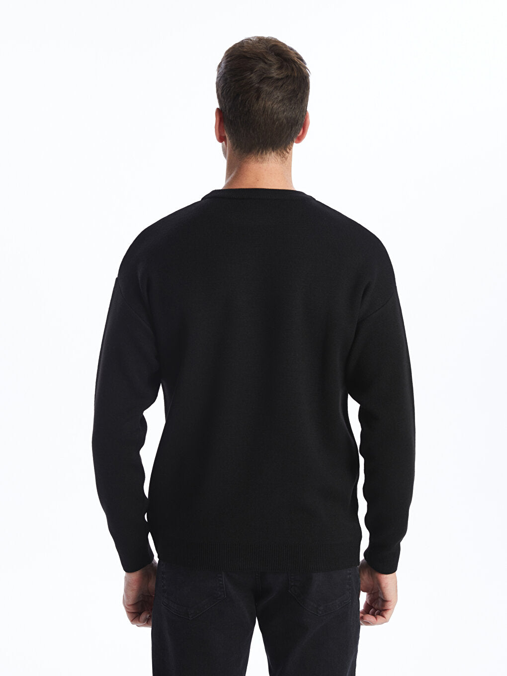 Crew Neck Long Sleeve Men's Knitwear Sweater