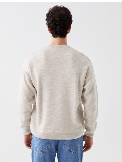 Crew Neck Long Sleeve Men's Knitwear Sweater