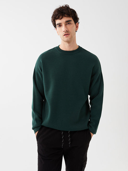 Crew Neck Long Sleeve Men's Knitwear Sweater