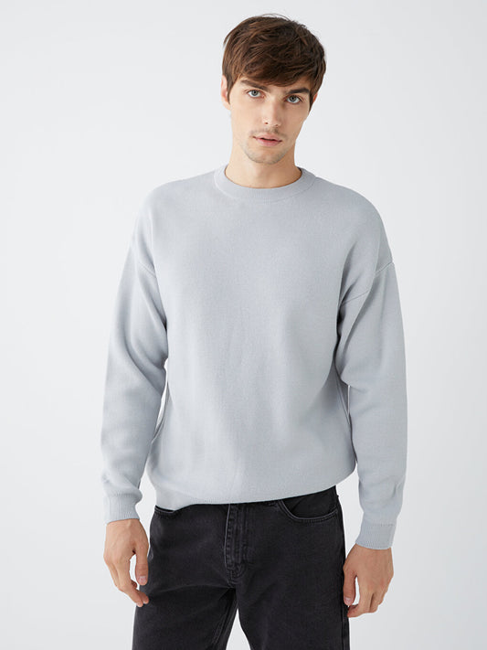 Crew Neck Long Sleeve Men's Knitwear Sweater