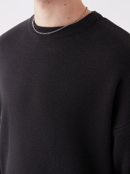 Crew Neck Long Sleeve Men's Knitwear Sweater