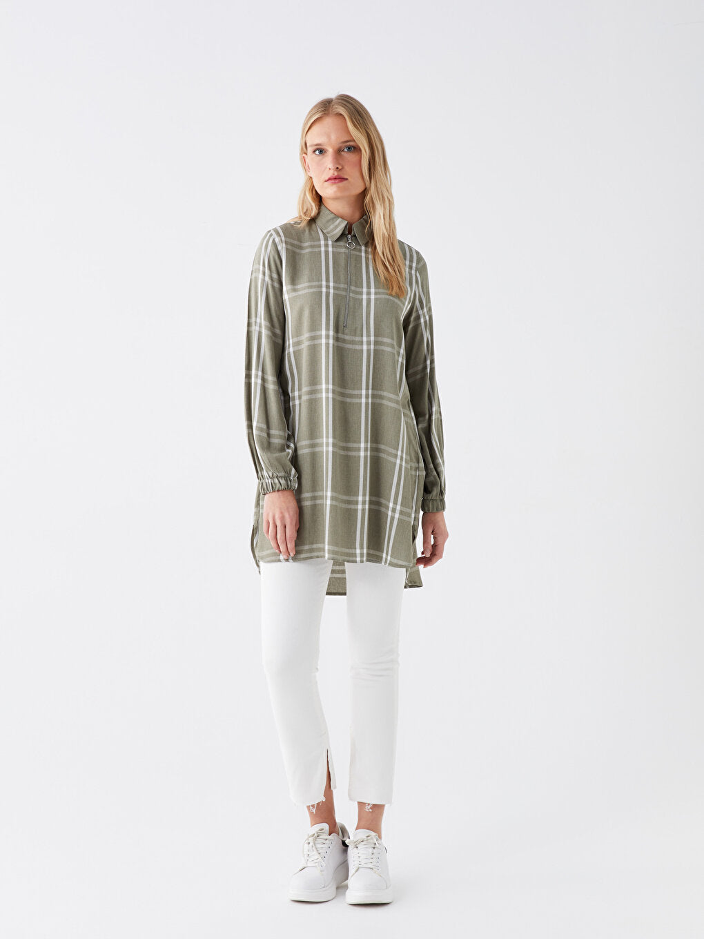 Plaid Long Sleeve Women's Shirt Tunic