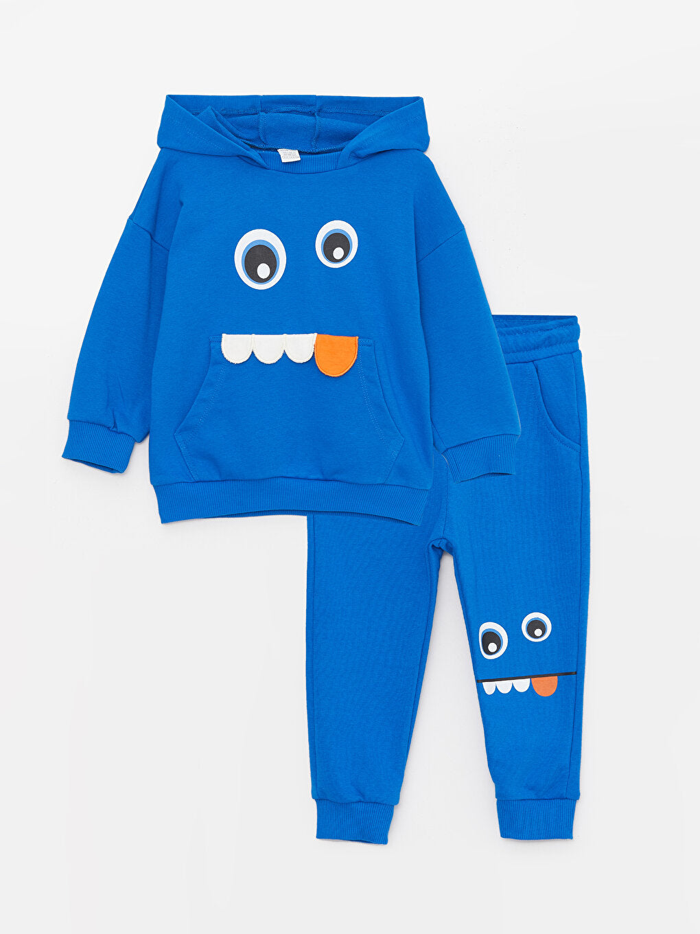 Printed Long Sleeve Baby Boy Hoodie and Sweatpants 2-Piece Set