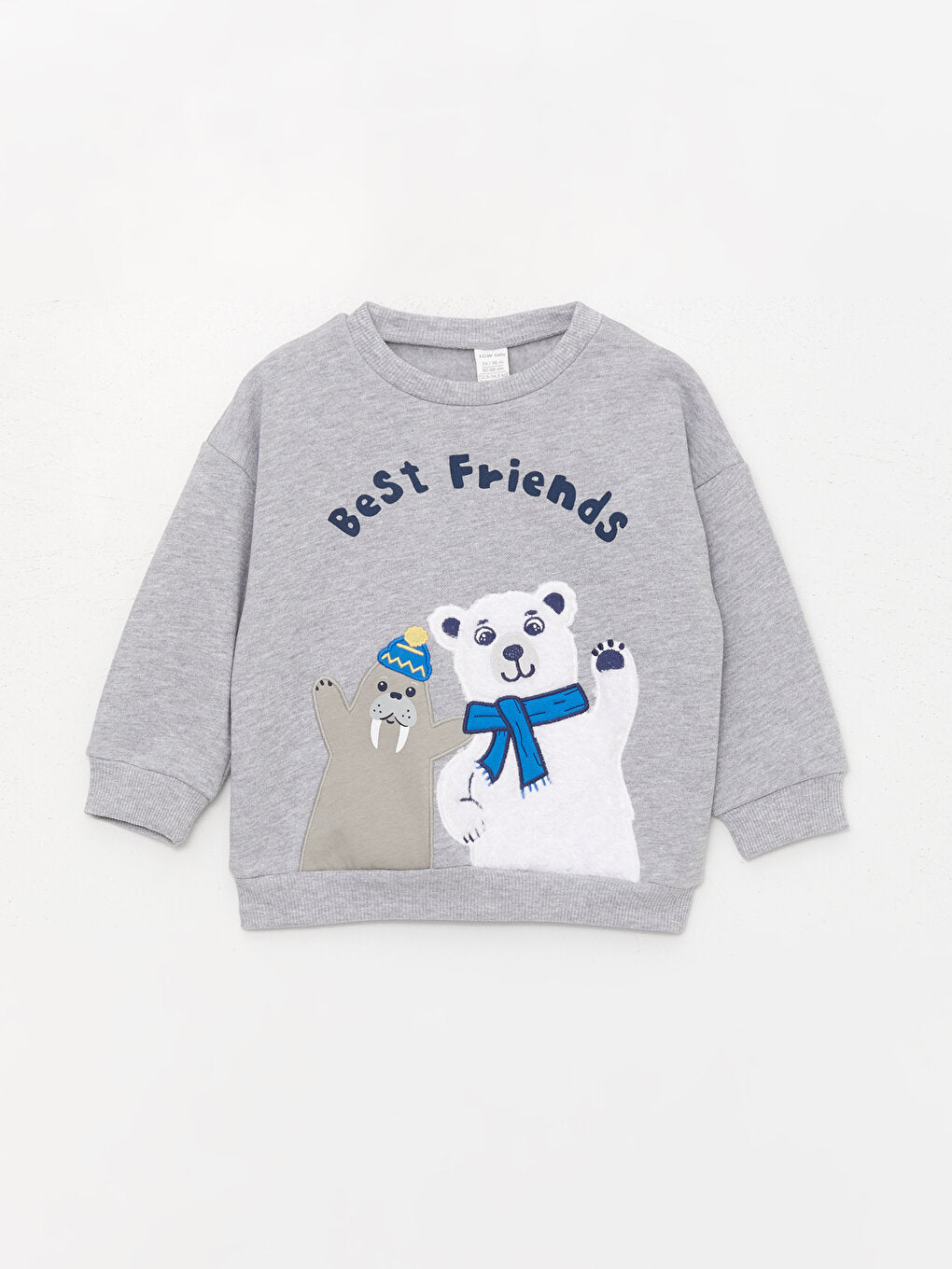 Crew Neck Long Printed Baby Boy Sweatshirt and Trousers 2-Piece Set