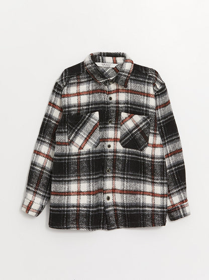 Comfortable Fit Plaid Boy's Shirt Jacket