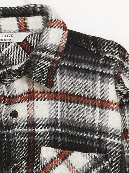 Comfortable Fit Plaid Boy's Shirt Jacket