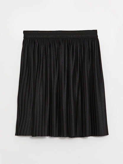 Pleated Girl's Skirt with Elastic Waist