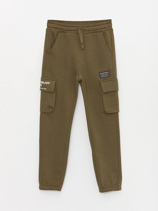 Boys' Cargo Sweatpants with Elastic Waist