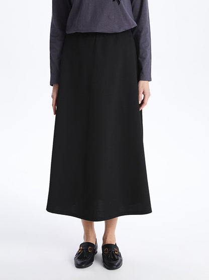 Straight A-Line Women's Skirt with Elastic Waist