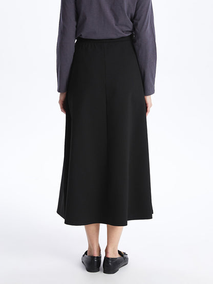 Straight A-Line Women's Skirt with Elastic Waist