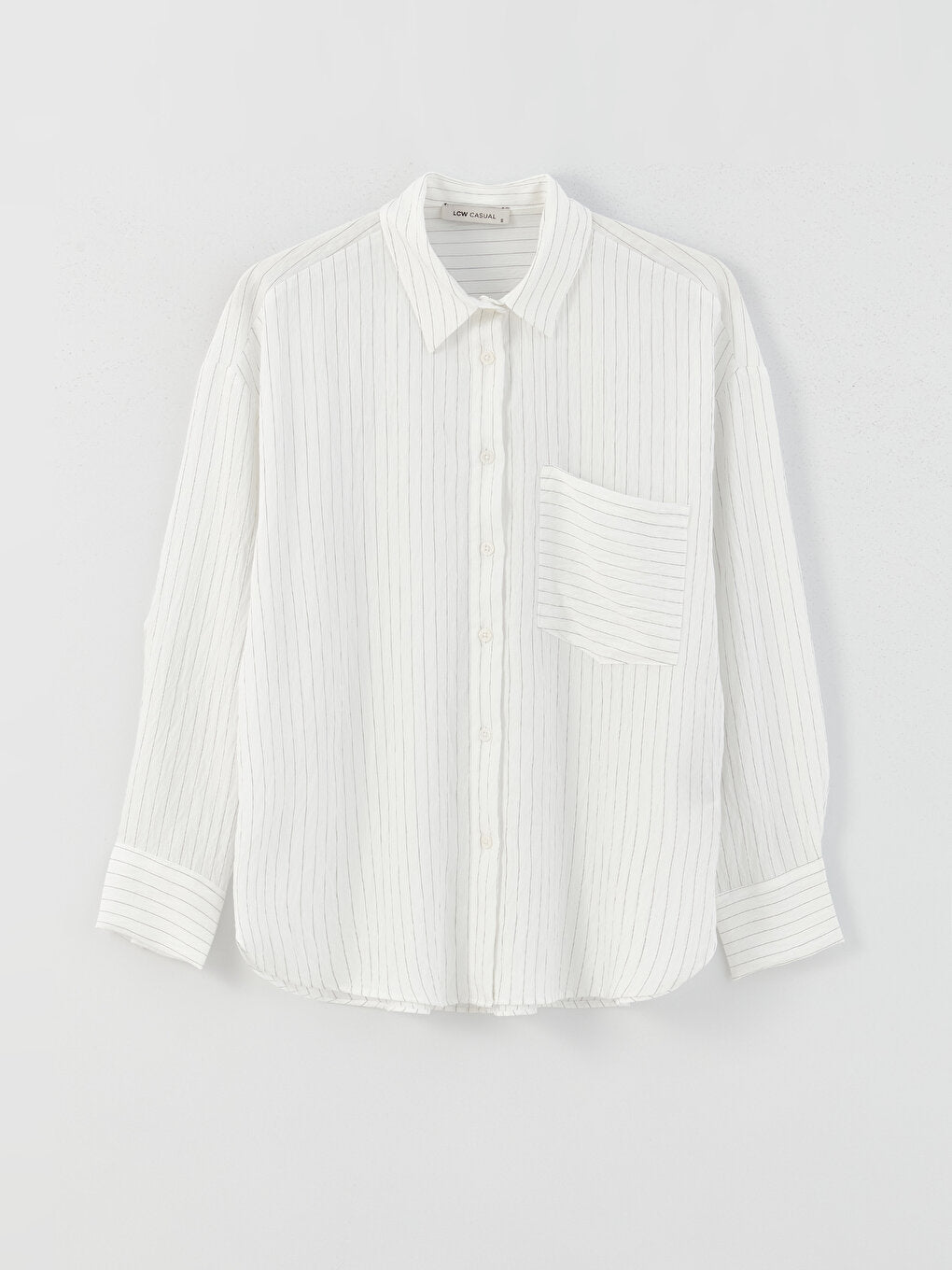 Striped Long Sleeve Oversize Poplin Women's Shirt