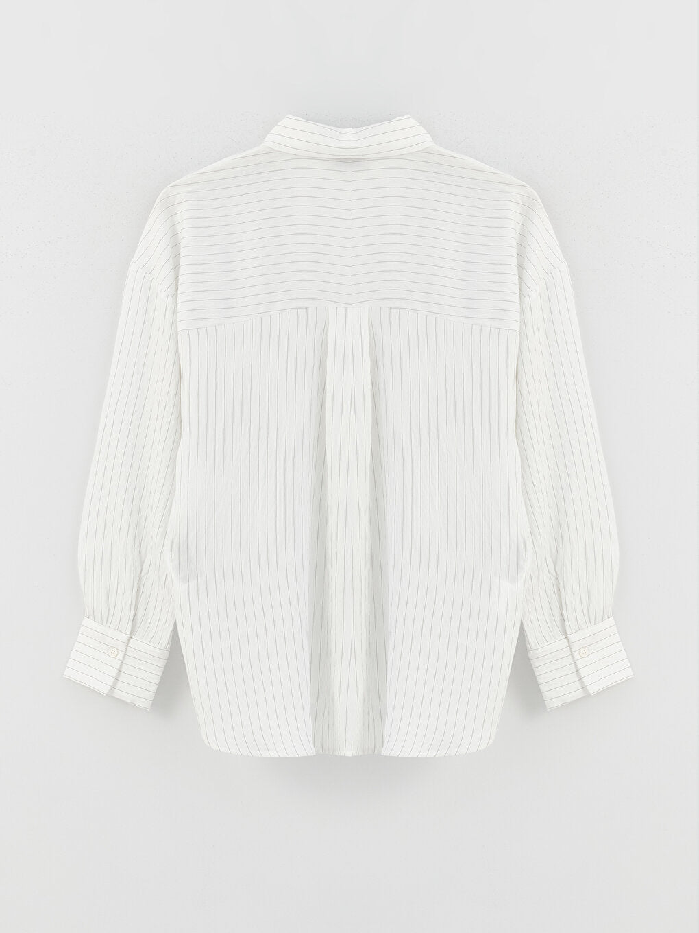 Striped Long Sleeve Oversize Poplin Women's Shirt