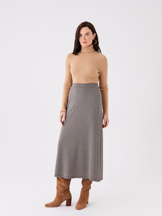 Standard Fit Patterned Women's Skirt