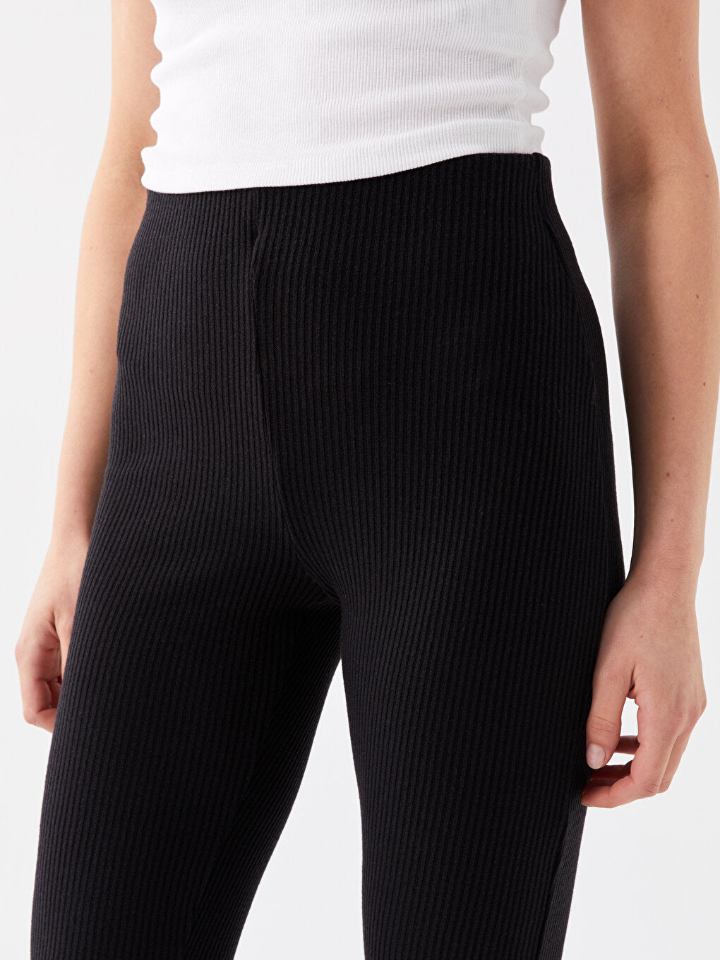 Elastic Waist Straight Leg Women's Leggings Trousers