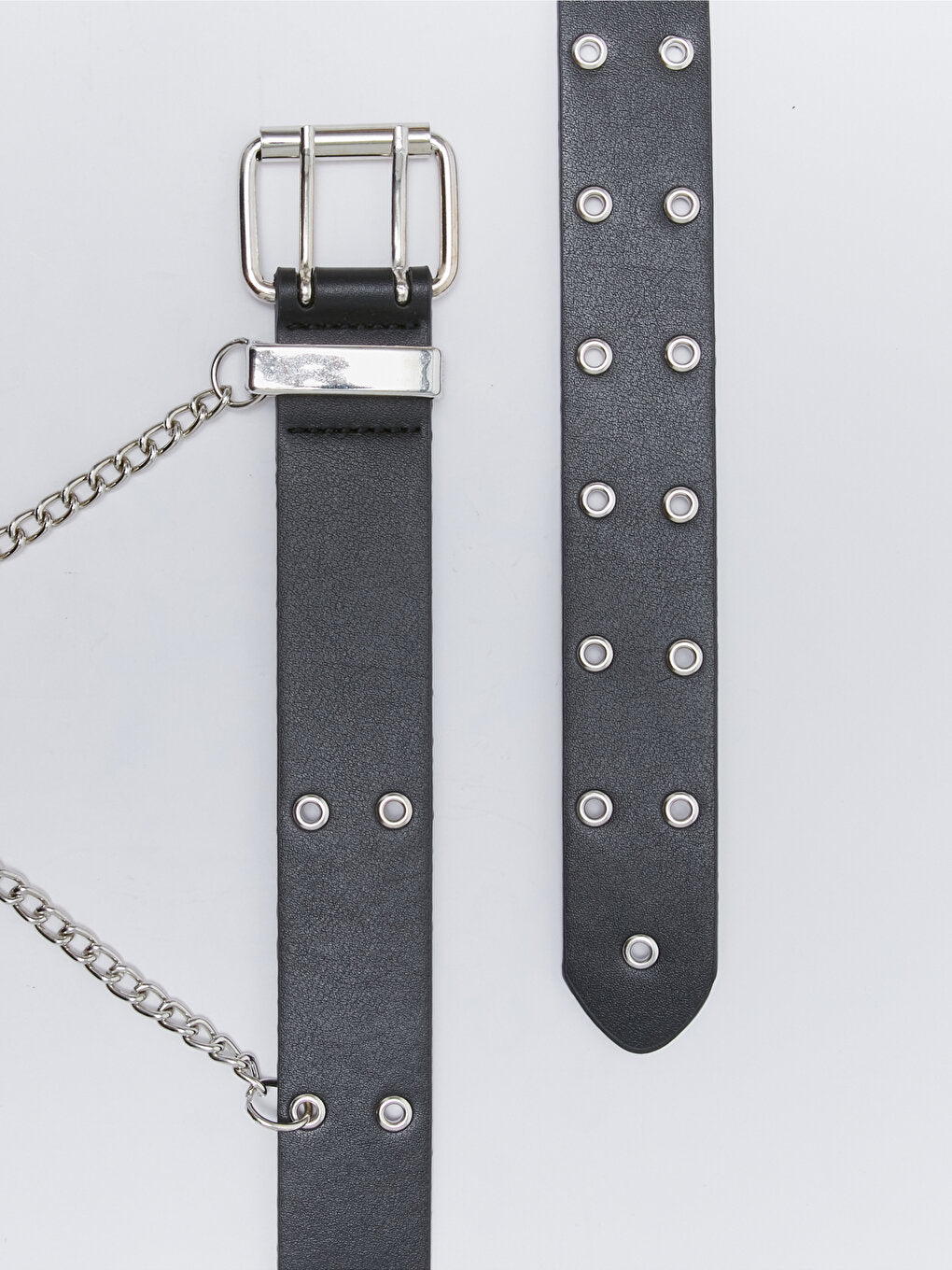 Leather Look Eyelet Detailed Women's Belt