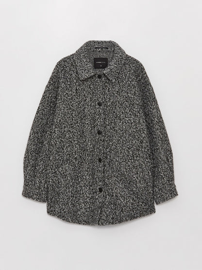 Women's Shirt Collar Plain Teddy Coat