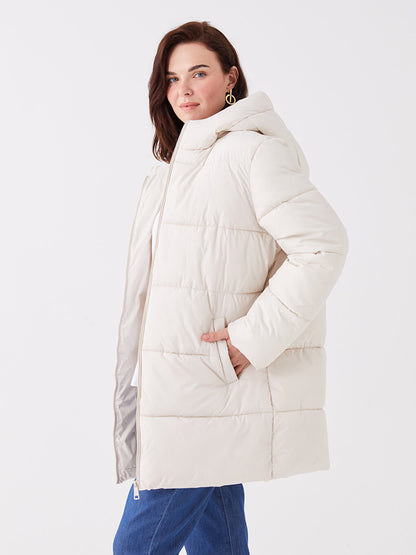 Women's Hooded Plain Puffer Coat