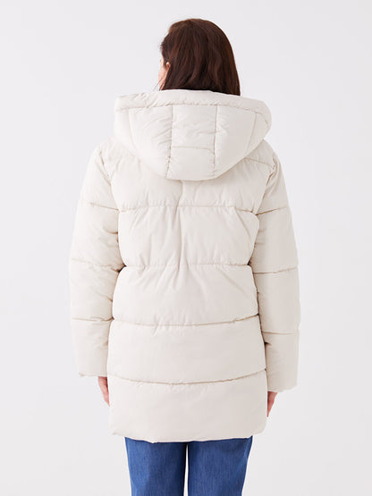 Women's Hooded Plain Puffer Coat