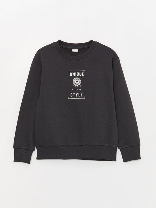 Comfortable Crew Neck Printed Boy's Sweatshirt