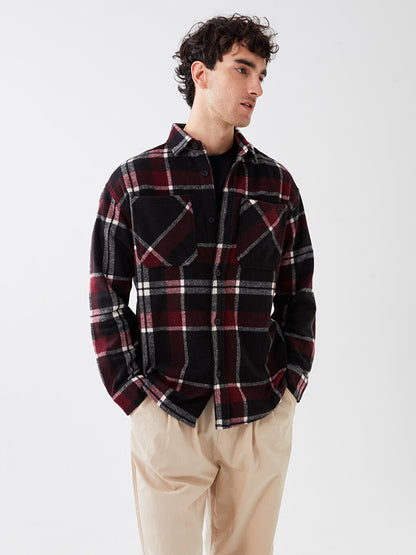 Comfortable Fit Long Sleeve Plaid Men's Lumberjack Shirt Jacket