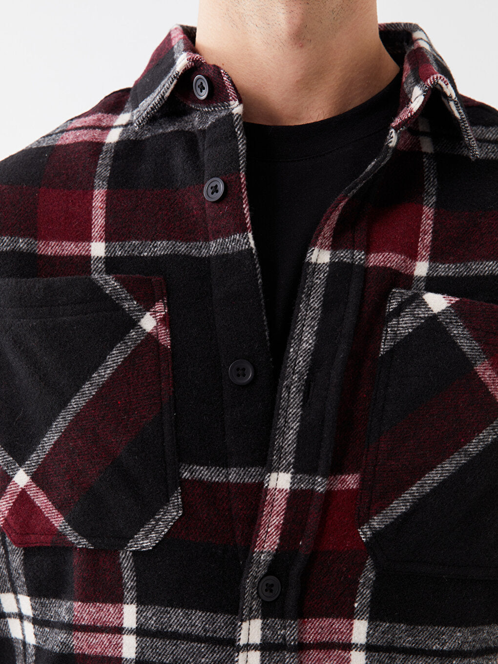 Comfortable Fit Long Sleeve Plaid Men's Lumberjack Shirt Jacket