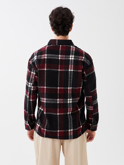 Comfortable Fit Long Sleeve Plaid Men's Lumberjack Shirt Jacket