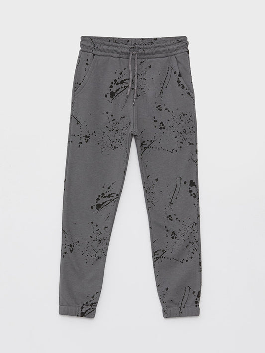 Printed Boys' Jogger Sweatpants with Elastic Waist