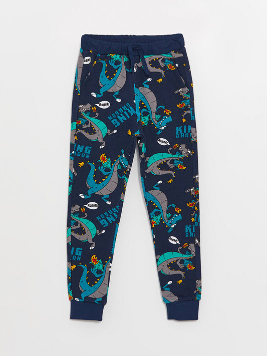 Printed Boys' Jogger Sweatpants with Elastic Waist