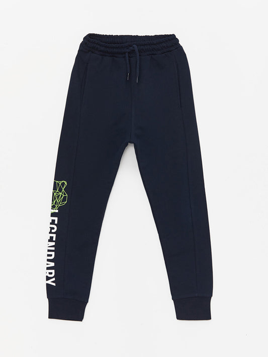 Printed Boys' Jogger Sweatpants with Elastic Waist