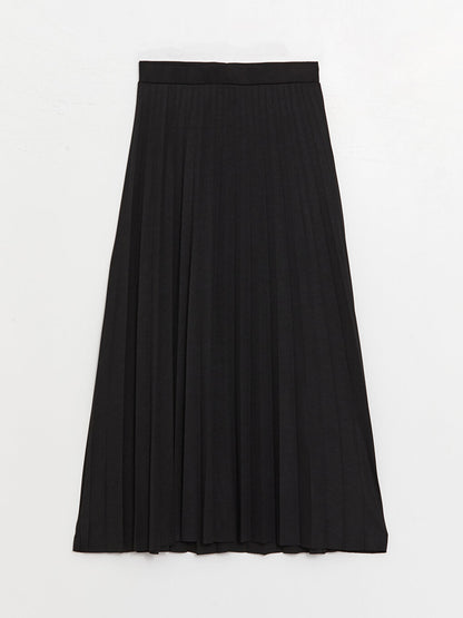 Women's Pleated Skirt with Elastic Waist