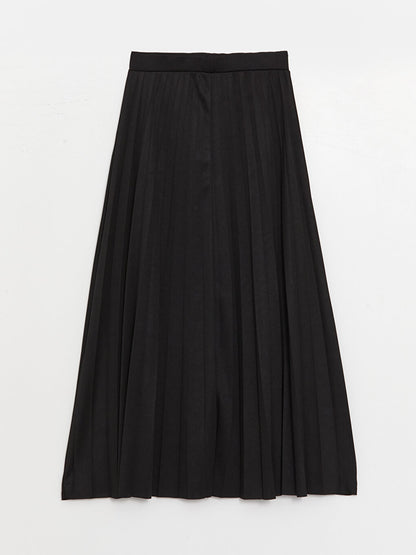 Women's Pleated Skirt with Elastic Waist