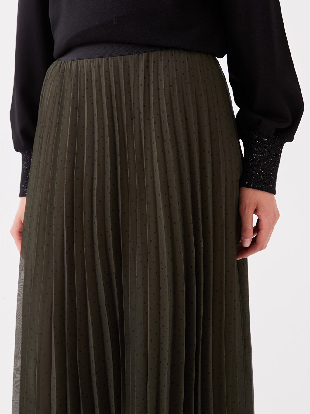 Patterned Chiffon Women's Skirt with Elastic Waist