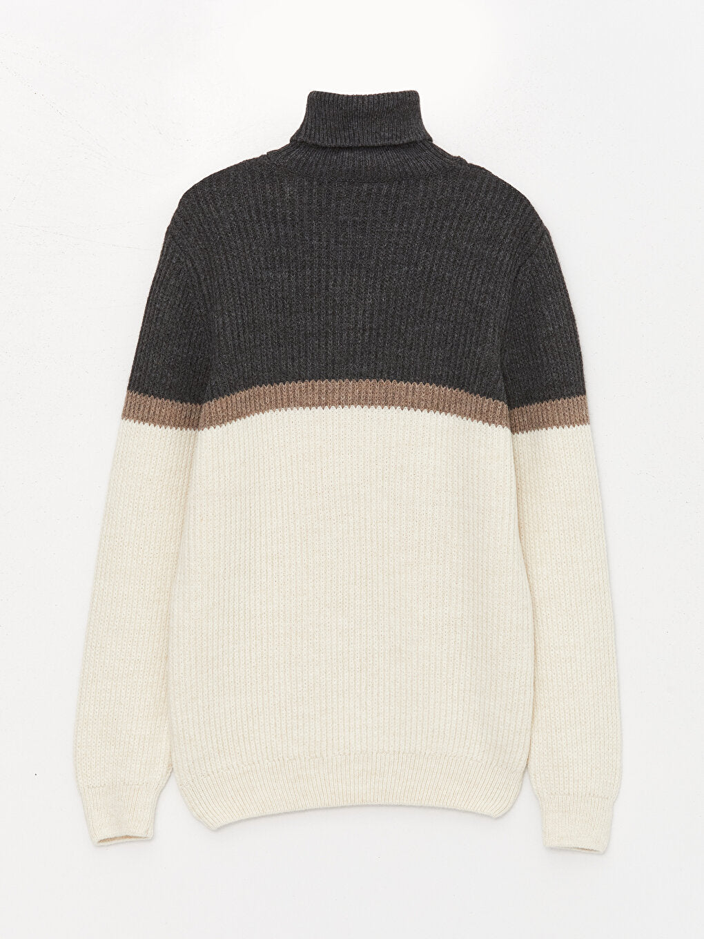 Turtleneck Long Sleeve Color Block Men's Knitwear Sweater