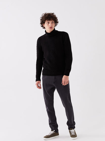 Turtleneck Long Sleeve Men's Knitwear Sweater