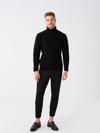 Turtleneck Long Sleeve Men's Knitwear Sweater