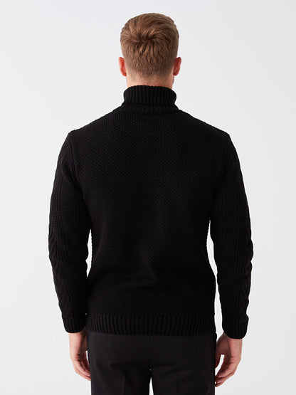 Turtleneck Long Sleeve Men's Knitwear Sweater