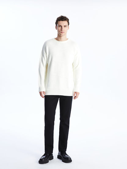 Crew Neck Long Sleeve Men's Knitwear Sweater