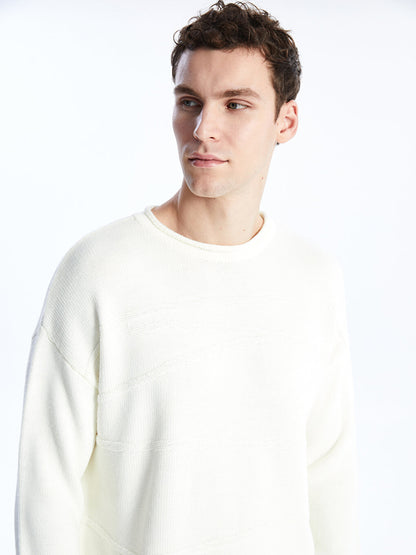 Crew Neck Long Sleeve Men's Knitwear Sweater