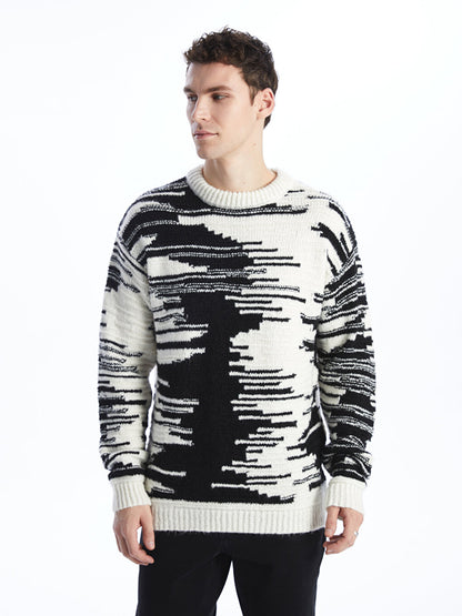 Crew Neck Long Sleeve Men's Knitwear Sweater