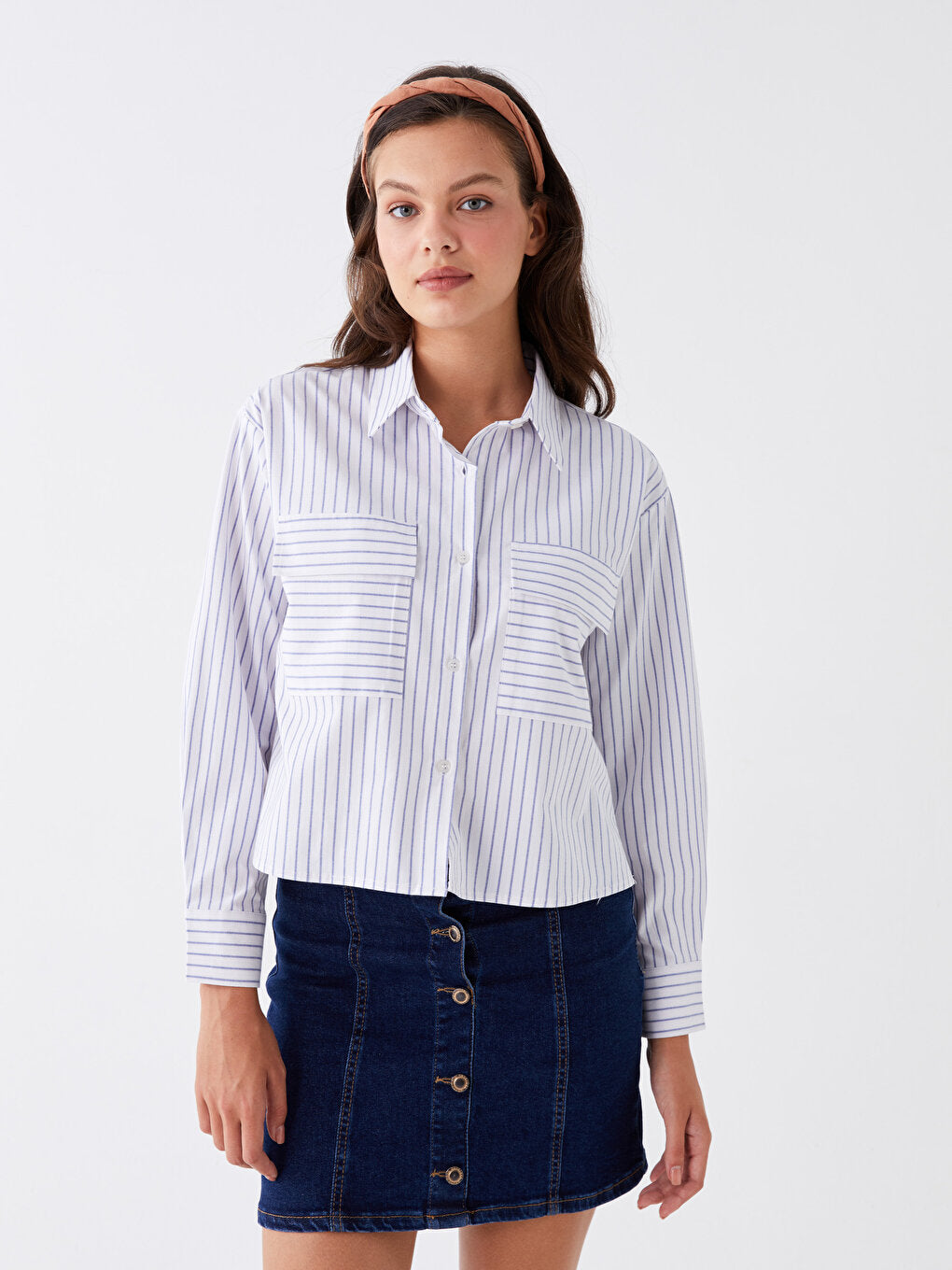 Striped Long Sleeve Oversize Women's Shirt