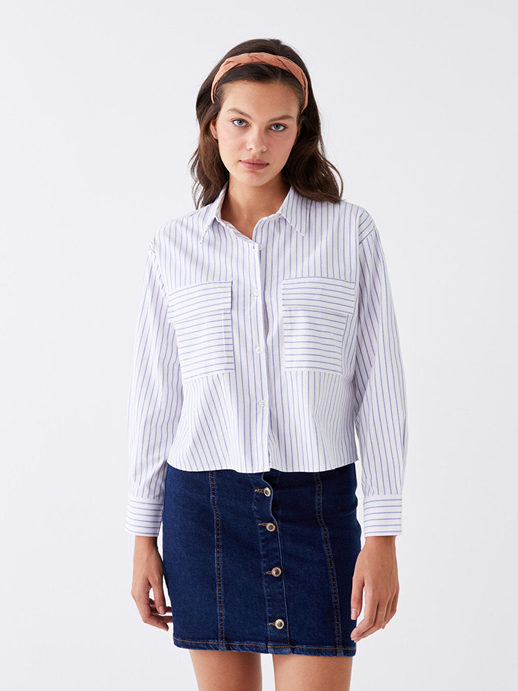 Striped Long Sleeve Oversize Women's Shirt