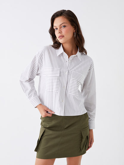 Striped Long Sleeve Oversize Women's Shirt