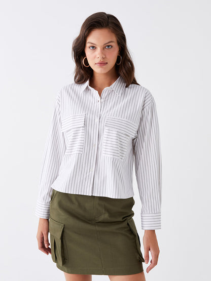 Striped Long Sleeve Oversize Women's Shirt