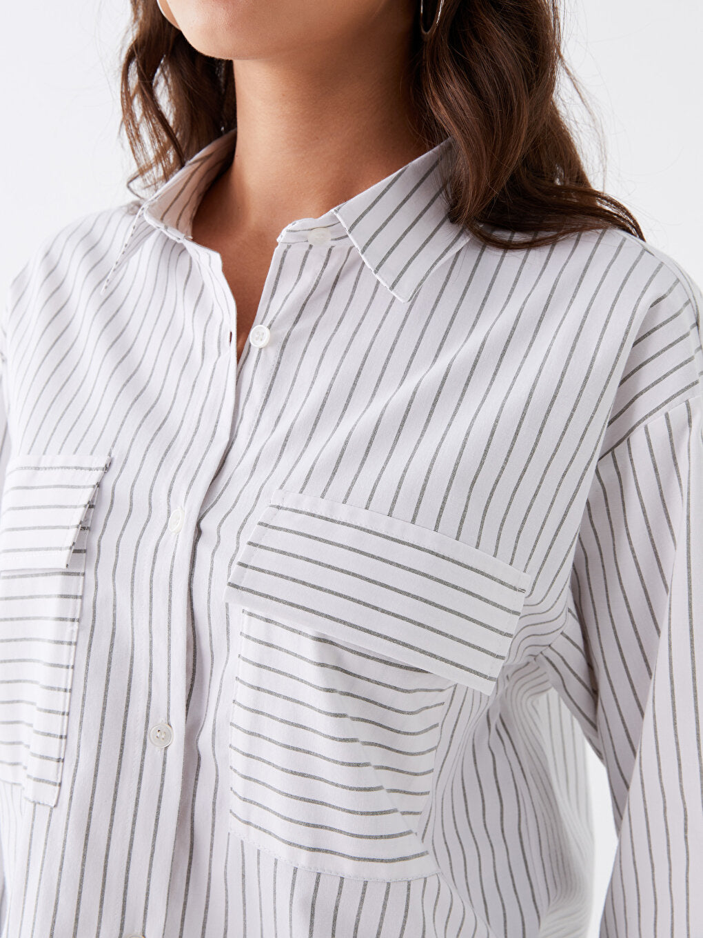 Striped Long Sleeve Oversize Women's Shirt